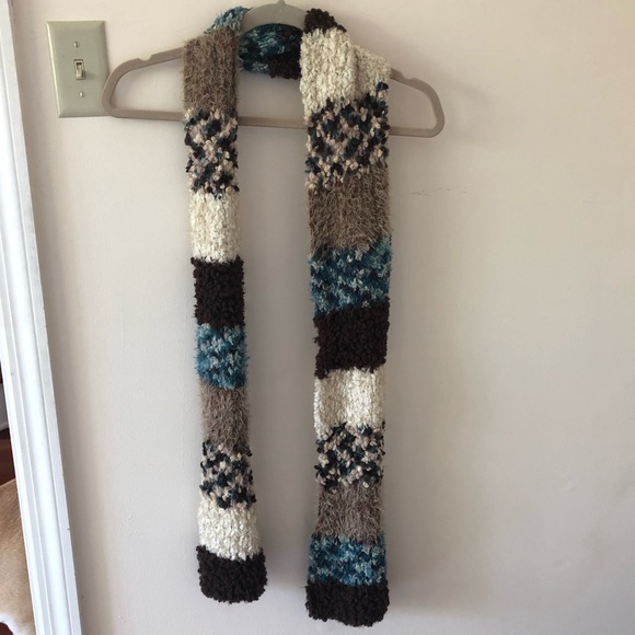 American Eagle Multi-Patterned Patch Work Fuzzy Scarf - Picture 1 of 2